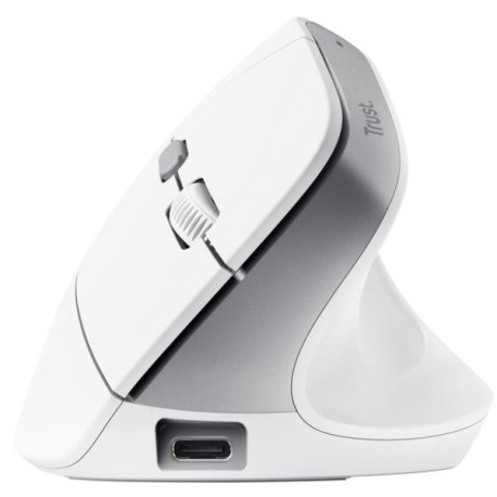 Trust BAYO II MOUSE WIRELESS ERGONOMICO VERTICALE RICARICABILE - 50 PLASTICA RICICLATA - BIANCO