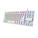 Trust GXT 833W Thado, Tenkeyless (80 - 87%), Cablato, USB, Interruttore a chiave a membrana, Bianco