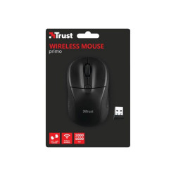Trust Primo - Mouse - per destrorsi e per sinistrorsi - ottica - 4 pulsanti - senza fili - 2.4 GHz -