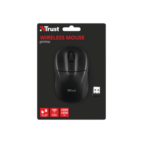 Trust Primo - Mouse - per destrorsi e per sinistrorsi - ottica - 4 pulsanti - senza fili - 2.4 GHz -