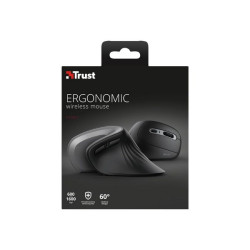 Trust Verro - Mouse verticale - ergonomico - per destrorsi - ottica - 6 pulsanti - senza fili - 2.4