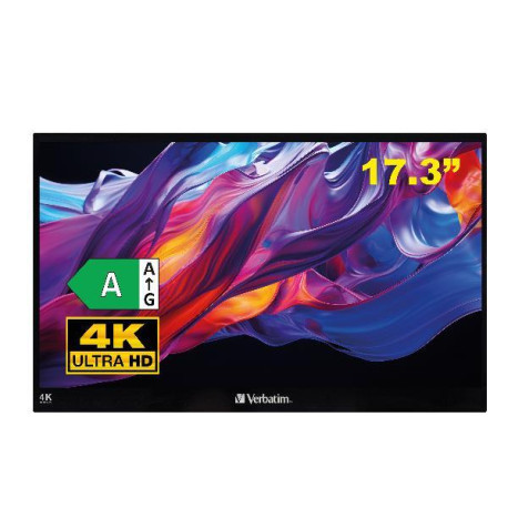 Verbatim Monitor Portatile Touchscreen 4K 17.3' Metal Housing