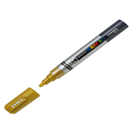 Marcatore a base d'acqua Graduate Mark All  - punta tonda 2mm - oro - Lyra