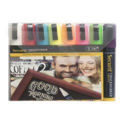 Marcatore a gesso liquido - punta media 2,00 - 6,00 mm - mix 8 colori - Securit - conf. 8 pezzi
