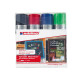Marcatore a gesso liquido 4090 - punta scalpello - da 4 a 15mm - Edding - astuccio 4 pezzi