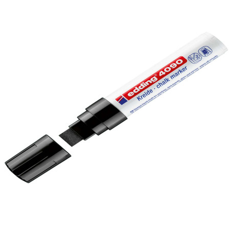 Marcatore a gesso liquido 4090 - punta scalpello - da 4 a 15mm - nero - Edding