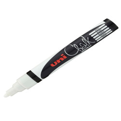 Marcatore a gesso liquido Uni Chalk Marker - punta tonda da 1,80 - 2,50 mm - bianco - Uni Mitsubishi
