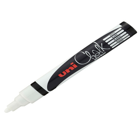 Marcatore a gesso liquido Uni Chalk Marker - punta tonda da 1,80 - 2,50 mm - bianco - Uni Mitsubishi