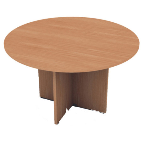 Tavolo riunione Easy - 4 posti - diametro 120 cm - altezza 72 cm - noce chiaro