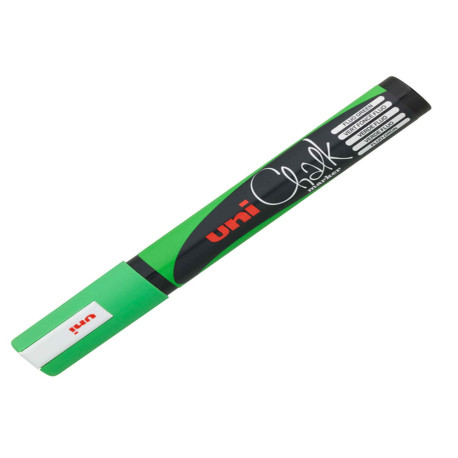 Marcatore a gesso liquido Uni Chalk Marker - punta tonda da 1,80-2,50mm - verde fluo - Uni Mitsubishi