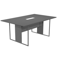 Tavolo riunione Essence - 180 x 110 cm - Antracite - Gamba antracite - Top bianco