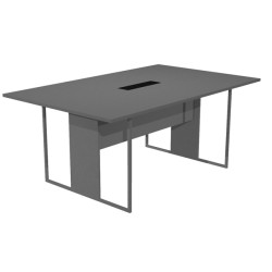 Tavolo riunione Essence - 180 x 110 cm - Antracite - Gamba antracite - Top nero