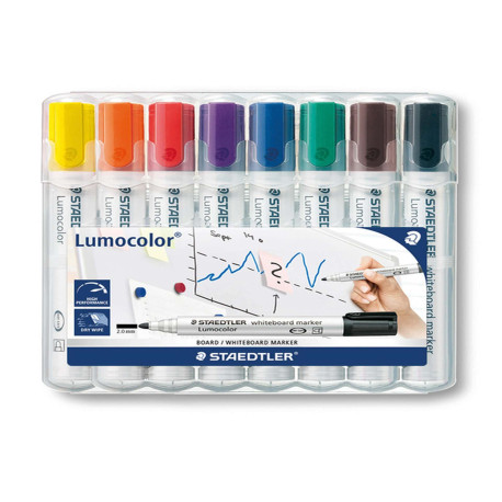Marcatore cancellabile Lumocolor whiteboard 351 - tratto 2,0 mm - Staedtler - astuccio 8 pezzi