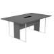 Tavolo riunione Essence - 180 x 110 cm - Antracite - Gamba bianca - Top nero