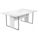Tavolo riunione Essence - 180 x 110 cm - Bianco - Gamba antracite - Top bianco