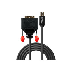 Lindy - Cavo dello schermo - legame singolo - Mini DisplayPort (M) a DVI-D (M) - 3 m - viti a serraggio manuale - nero