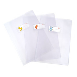 Copriquaderno Superseta - c/alette e portanome - A5 - PVC - trasparente goffrato neutro - Colorosa