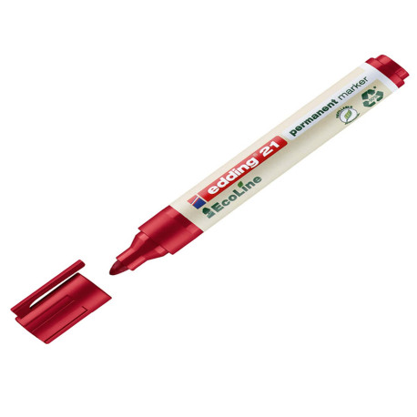 Marcatore permanente 21 Ecoline - punta conica -  da 1,5 a 3 mm - rosso - Edding