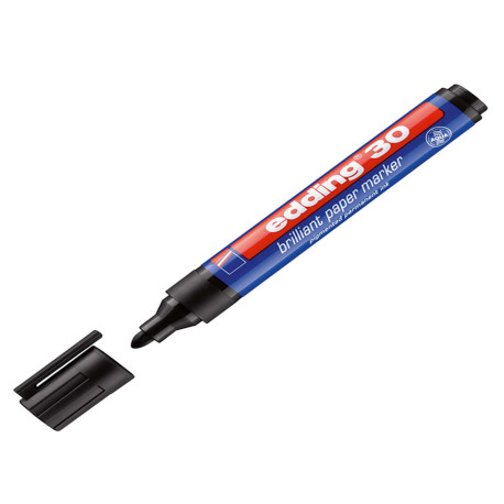 Marcatore permanente 30 - punta tonda - da 1,5 a 3 mm  - nero - Edding