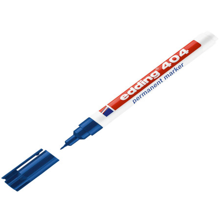 Marcatore permanente 404  - punta tonda extra fine  - 0,75 mm - blu - Edding