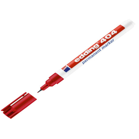 Marcatore permanente 404  - punta tonda extra fine  - 0,75 mm - rosso - Edding