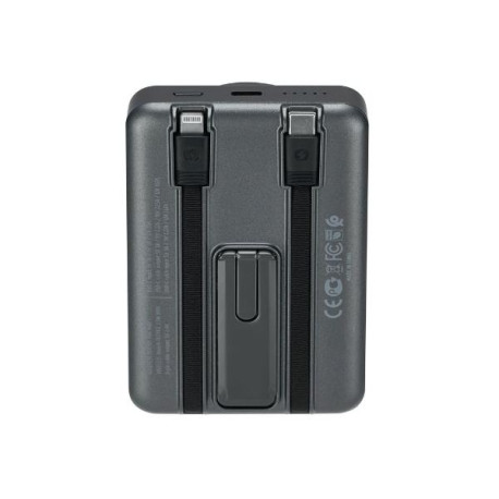 Rivacase Battery Bank 10.000 mAh Magsafe Qi 15W + Apple Watch charger + Cavi integrati Grigio