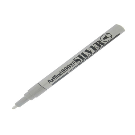 Marcatore permanente A 990 - a vernice - punta tonda fine - 1,2 mm - argento - Artline