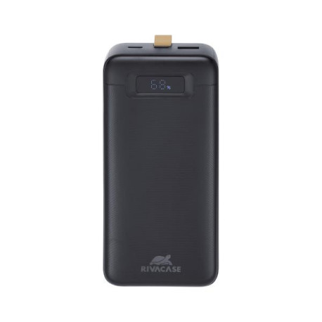 Rivacase Battery Bank con LCD 30.000 mAh PD 65W per Laptop Nera