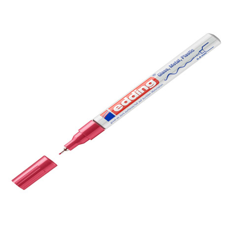 Marcatore permanente a vernice 780 - punta tonda extra fine - 0,8 mm - rosso  - Edding