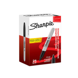 Marcatore permanente fine - punta conica 1,0 mm - nero - Sharpie - value pack 20 + 4 pezzi
