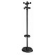 Attaccapanni in Acciaio Cromato, con terminali piedini in plastica. colore nero Ø 42 x cm 170 h