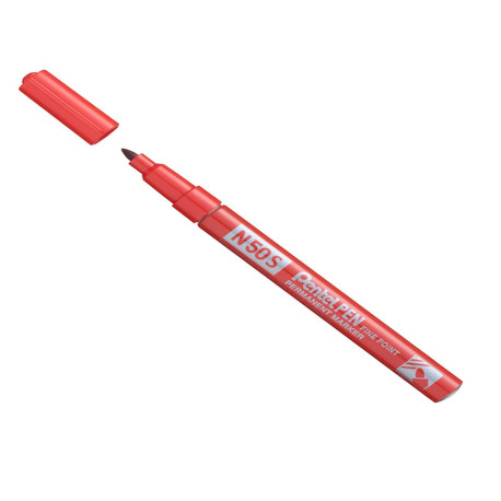 Marcatore permanente N50S - punta tonda - rosso - Pentel