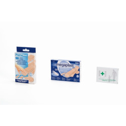 Cerotti assortiti in confezione da 50 pz. in 4 misure: cm 6,7x2 - cm 4x1 - cm 6x1,7 - cm 2,2