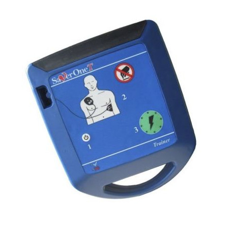 Defibrillatore Trainer AED Saver One dimostrativo utilizzato per la formazione dei soccorritori