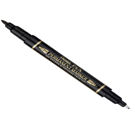 Marcatore permanente Twin tip - doppia punta fine-extra fine - nero - Pentel
