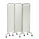 Paravento a  3 ante 150x50x170h, telaio in metallo cromato, pannelli in materiale plastico, lavabile