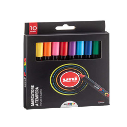 Marcatore Uni Posca PC1M - punta extra fine 0.7 mm - colori assortiti - Uni Mitsubishi - conf. 10 pezzi