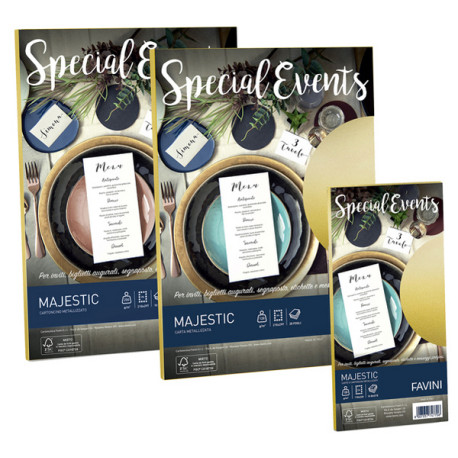Busta Special Events metal - 110 x 220 mm - 120 gr - sabbia - Favini - conf. 10 buste