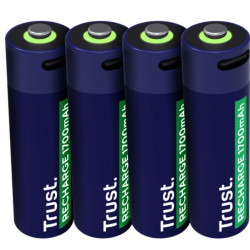 Trust 4PZ BATTERIE AA RICARICABILI VIA USB-C - BLU