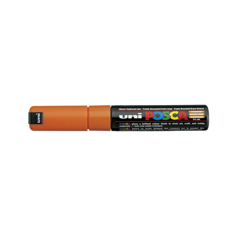 Marcatore Uni Posca PC8K  - punta a scalpello 8mm - arancio - Uni Mitsubishi