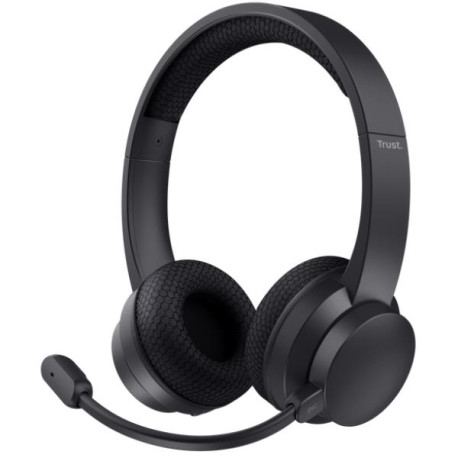 Trust CUFFIA AYDA WIRELESS BLUETOOTH RICARICABILE CON RIDUZIONE RUMORE MICROFONO ENC REALIZZATA CON 65% PLASTICA RICICLATA HEAD