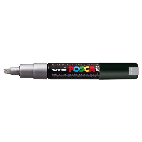 Marcatore Uni Posca PC8K  - punta a scalpello 8mm - argento - Uni Mitsubishi