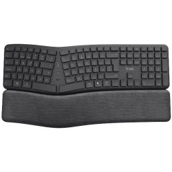 Trust TASTIERA ERGONOMICA WIRELESS TRUST KEYRA MULTI-CONNESSIONE BT + 2,4GHz - 85% PLASTICA RICICLATA - LAYOUT IT - NERO