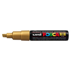 Marcatore Uni Posca PC8K  - punta a scalpello 8mm - oro - Uni Mitsubishi