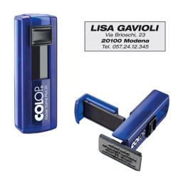 Timbro Pocket Stamp Plus 20 - 14 x 38 mm - 4 righe - autoinchiostrante - blu indaco - Colop