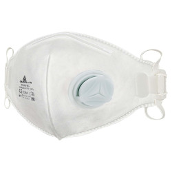 Mascherina filtrante FFP1 - con valvola - pieghevole verticalmente - monouso - Deltaplus - conf. 10 pezzi (imbustati singolarme