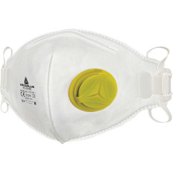 Mascherina filtrante FFP2 - con valvola - pieghevole verticalmente - monouso - Deltaplus - conf. 10 pezzi (imbustati singolarme