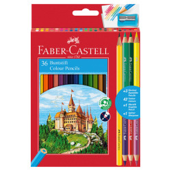 Matita colorata eco Il Castello+3 bicolor + 1 grafite - colori assortiti - Faber-Castell - astuccio 36 pezzi