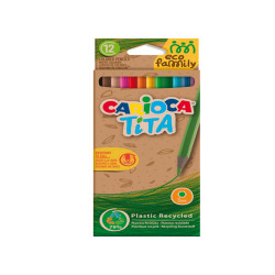 Matita colorata Tita Eco Family - colori assortiti - Carioca - astuccio12 pezzi
