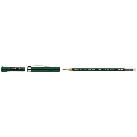 Matita in grafite castell 9000 Extender - gradazione B - Faber-Castell - set regalo con temperamatite